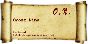 Orosz Nina névjegykártya